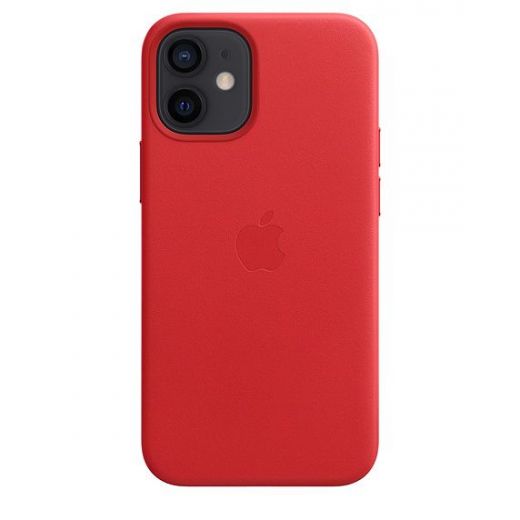 Оригинальный чехол Apple Leather Case with MagSafe (PRODUCT) Red для iPhone 12 mini (MHK73)