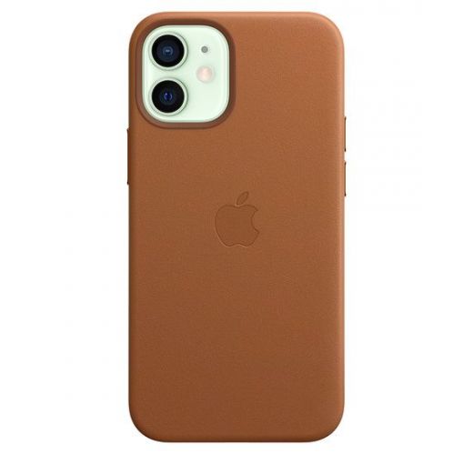 Оригинальный чехол Apple Leather Case with MagSafe Saddle Brown для iPhone 12 mini (MHK93)