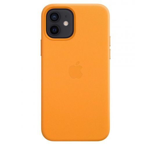 Оригинальный чехол Apple Leather Case with MagSafe California Poppy для iPhone 12 | 12 Pro (MHKC3)