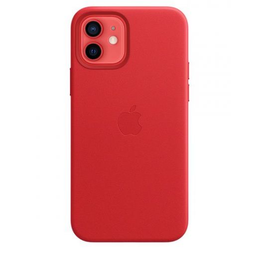 Оригінальний чохол Apple Leather Case with MagSafe (PRODUCT) Red для iPhone 12 | 12 Pro (MHKD3)