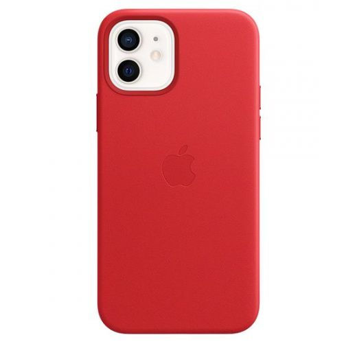 Оригінальний чохол Apple Leather Case with MagSafe (PRODUCT) Red для iPhone 12 | 12 Pro (MHKD3)