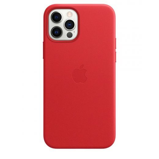 Оригінальний чохол Apple Leather Case with MagSafe (PRODUCT) Red для iPhone 12 | 12 Pro (MHKD3)