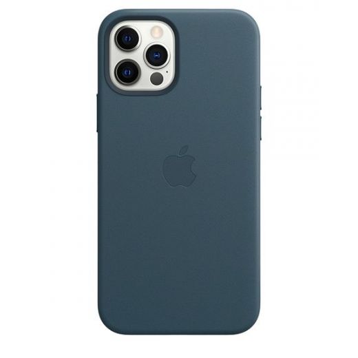 Оригинальный чехол Apple Leather Case with MagSafe Baltic Blue для iPhone 12 | 12 Pro (MHKE3)