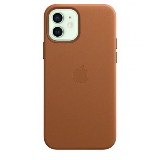 Оригинальный чехол Apple Leather Case with MagSafe Saddle Brown для iPhone 12 | 12 Pro (MHKF3)