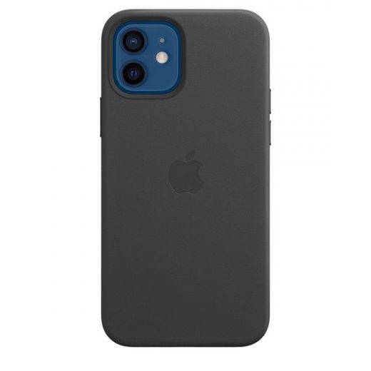 Оригинальный чехол Apple Leather Case with MagSafe Black для iPhone 12 | 12 Pro (MHKG3)