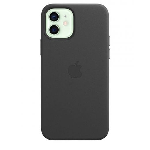 Оригинальный чехол Apple Leather Case with MagSafe Black для iPhone 12 | 12 Pro (MHKG3)