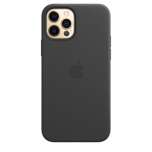 Оригинальный чехол Apple Leather Case with MagSafe Black для iPhone 12 | 12 Pro (MHKG3)