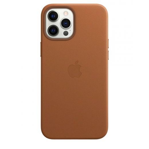 Оригинальный чехол Apple Leather Case with MagSafe Saddle Brown для iPhone 12 Pro Max (MHKL3)