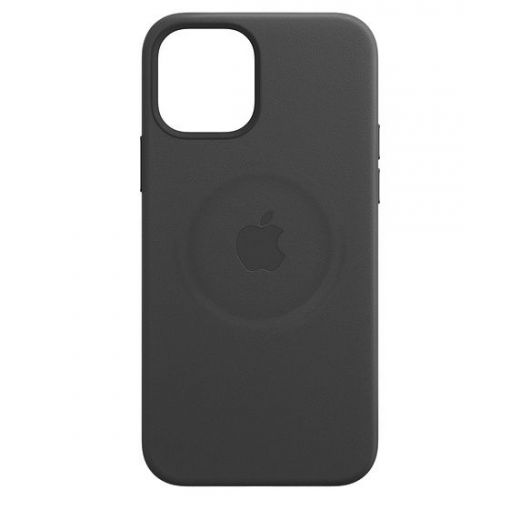 Оригинальный чехол Apple Leather Case with MagSafe Black для iPhone 12 Pro Max (MHKM3)