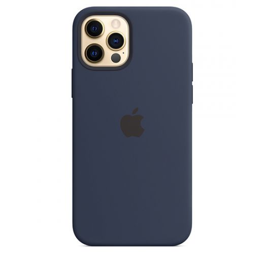 Оригинальный чехол Apple Sillicone Case with MagSafe Deep Navy для iPhone 12 | 12 Pro (MHL43)