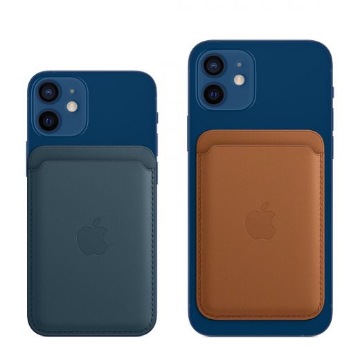 Оригинальный кожаный кошелек Apple MagSafe Baltic Blue (MHLQ3) для iPhone 12 | 13