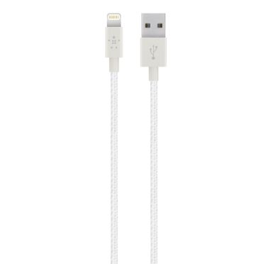 Кабель Belkin MIXIT Premium Metallic Lightning to USB (2.4A), 1.2m, White