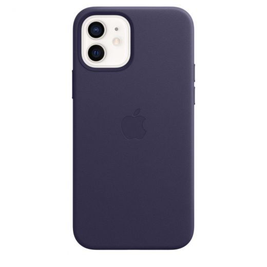 Оригинальный чехол Apple Leather Case with MagSafe Deep Violet для iPhone 12 | 12 Pro (MJYR3)