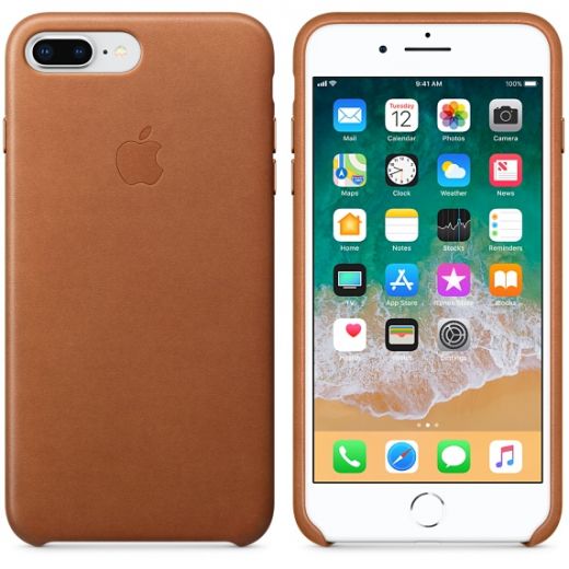 Чехол Apple Leather Case Saddle Brown (MQHK2) для iPhone 8 Plus / 7 Plus