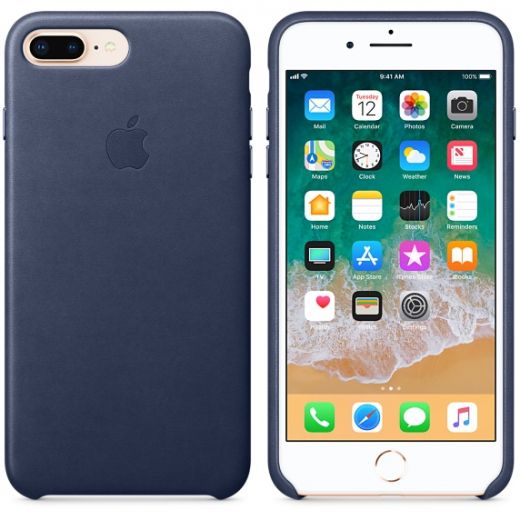 Чехол Apple Leather Case Midnight Blue (MQHL2) для iPhone 8 Plus / 7 Plus