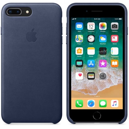 Чохол Apple Leather Case Midnight Blue (MQHL2) для iPhone 8 Plus / 7 Plus