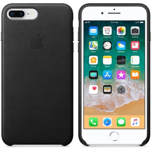 Чехол Apple Leather Case Black (MQHM2) для iPhone 8 Plus / 7 Plus