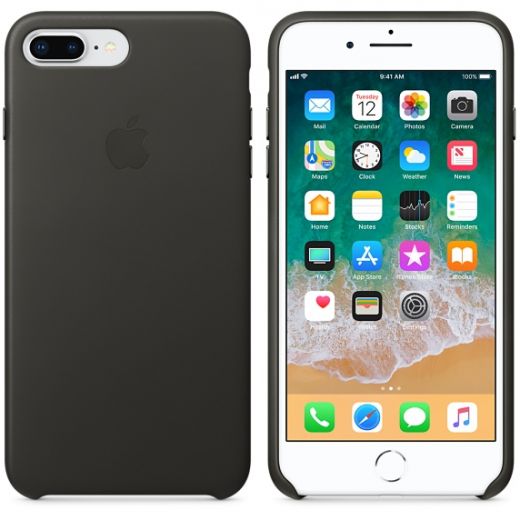 Чехол Apple Leather Case Charcoal Gray (MQHP2) для iPhone 8 Plus / 7 Plus