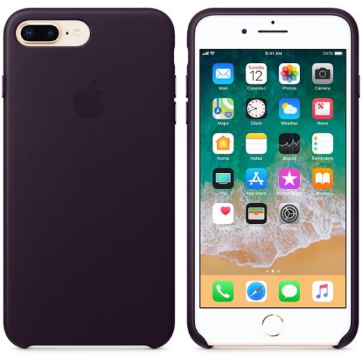 Чохол Apple Leather Case Dark Aubergine (MQHQ2) для iPhone 8 Plus / 7 Plus