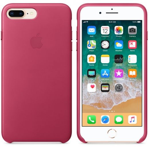 Чохол Apple Leather Case Pink Fuchsia (MQHT2) для iPhone 8 Plus / 7 Plus