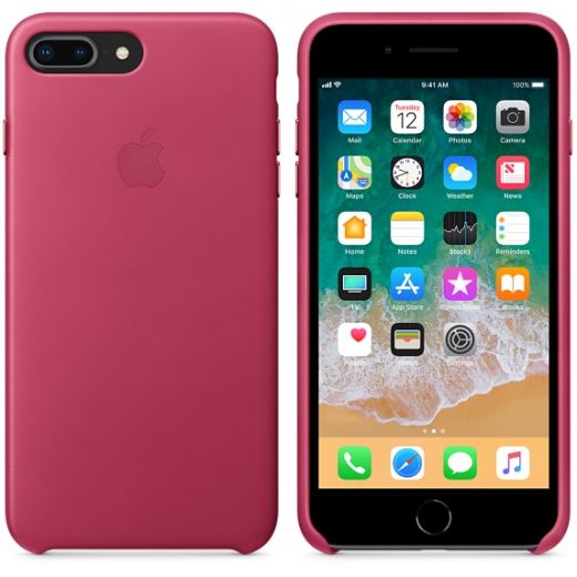 Чохол Apple Leather Case Pink Fuchsia (MQHT2) для iPhone 8 Plus / 7 Plus