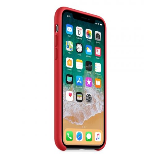 Чехол Apple Silicone Case (PRODUCT) Red (MQT52) для iPhone X