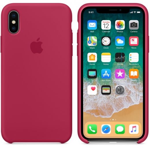 Чехол Apple Silicone Case Rose Red (MQT82) для iPhone X