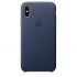 Чехол Apple Leather Case Midnight Blue (MQTC2) для iPhone X