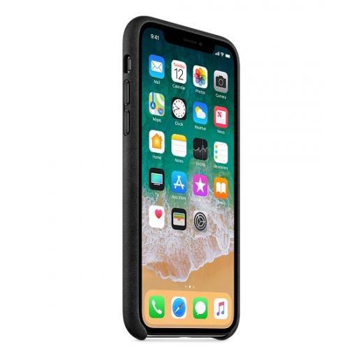 Чехол Apple Leather Case Black (MQTD2) для iPhone X