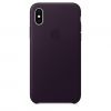 Чехол Apple Leather Case Dark Aubergine (MQTG2) для iPhone X