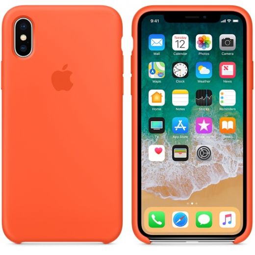 Чехол Apple Silicone Case Spicy Orange (MR6F2) для iPhone X