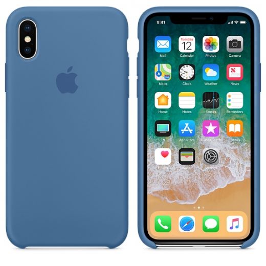 Чехол Apple Silicone Case Denim Blue (MRG22) для iPhone X