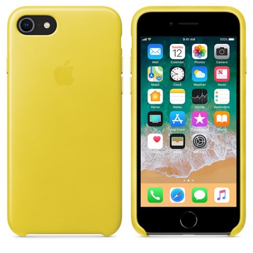 Чехол Apple Leather Case Spring Yellow (MRG72) для iPhone 8/7