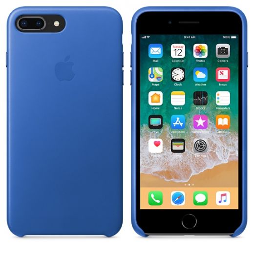 Чехол Apple Leather Case Electric Blue (MRG92) для iPhone 8 Plus / 7 Plus