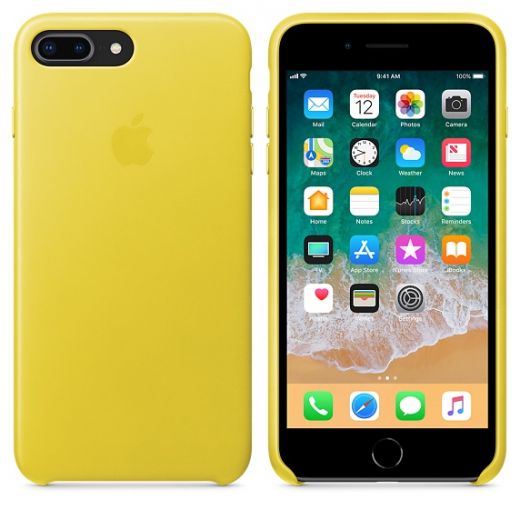 Чехол Apple Leather Case Spring Yellow (MRGC2) для iPhone 8 Plus / 7 Plus