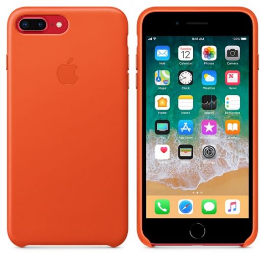 Чохол Apple Leather Case Bright Orange (MRGD2) для iPhone 8 Plus / 7 Plus