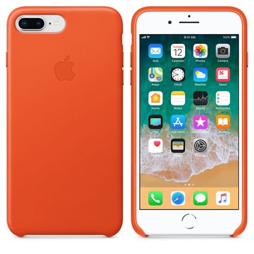 Чохол Apple Leather Case Bright Orange (MRGD2) для iPhone 8 Plus / 7 Plus