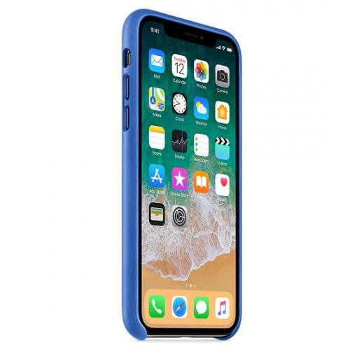 Чехол Apple Leather Case Electric Blue (MRGG2) для iPhone X