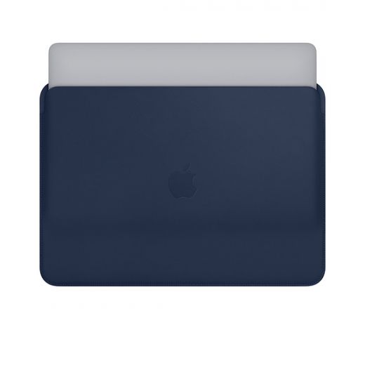 Оригинальный кожаный чехол Apple Leather Sleeve Midnight Blue (MRQL2) для MacBook Air 13.6" M2 | M3 (2023 | 2024)| Pro 13" (2018 | 2019 | 2020 | M1) | Air 13"