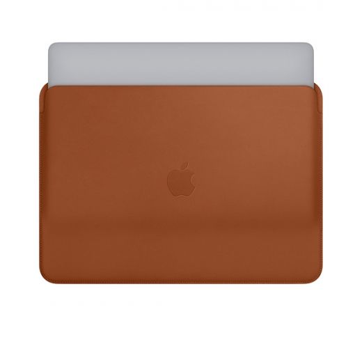 Оригинальный кожаный чехол Apple Leather Sleeve Saddle Brown (MRQM2) для MacBook Air 13.6" M4 | M3 | M2 (2025 | 2024 | 2022) | Pro 13" (2018 | 2019 | 2020 | M1) | Air 13"