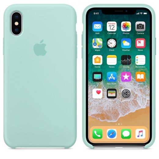 Чехол Apple Silicone Case Marine Green (MRRE2) для iPhone X