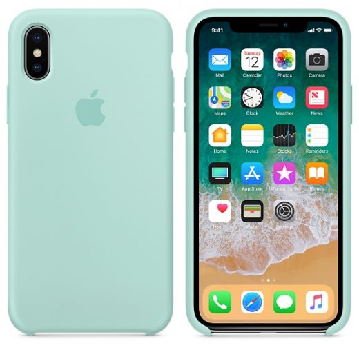 Чехол Apple Silicone Case Marine Green (MRRE2) для iPhone X