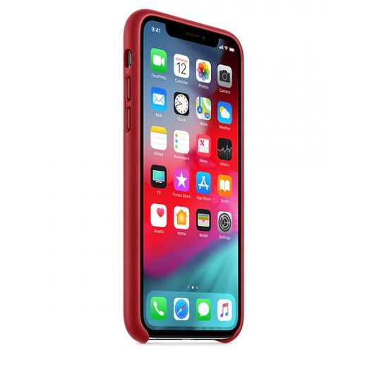 Чехол Apple Leather Case (PRODUCT) Red (MRWK2) для iPhone XS