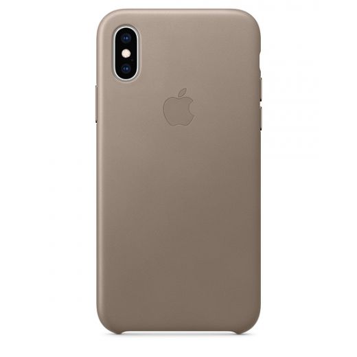 Чехол Apple Leather Case Taupe (MRWL2) для iPhone XS