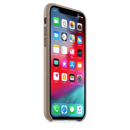 Чохол Apple Leather Case Taupe (MRWL2) для iPhone XS