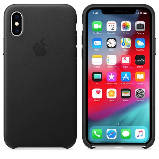 Чохол Apple Leather Case Black (MRWM2) для iPhone XS