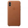 Чехол Apple Leather Case Saddle Brown (MRWP2) для iPhone XS