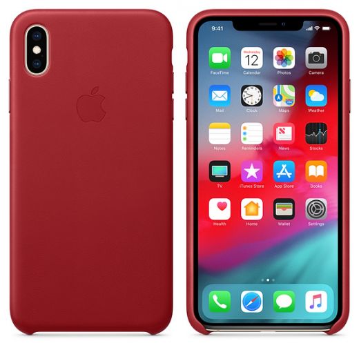 Чохол Apple Leather Case (PRODUCT) Red (MRWQ2) для iPhone XS Max