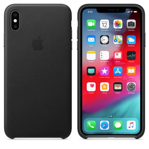 Чехол Apple Leather Case Black (MRWT2) для iPhone XS Max