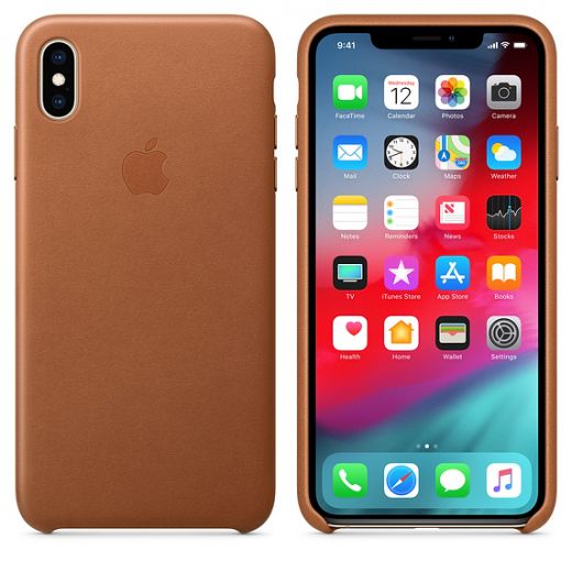 Чехол Apple Leather Case Saddle Brown (MRWV2) для iPhone XS Max